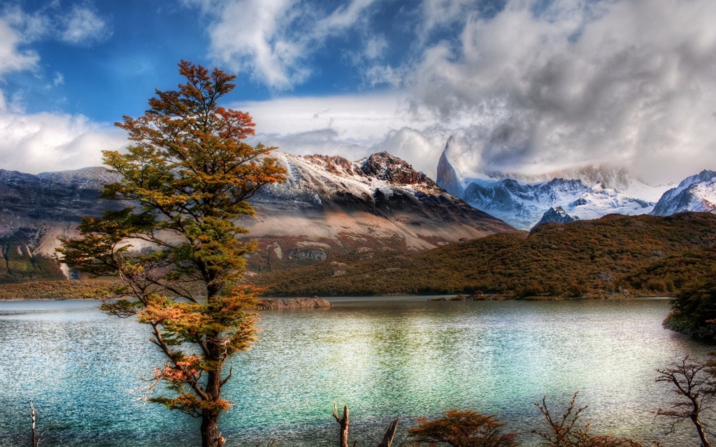 Mountain Lake HDR HD Wallpaper