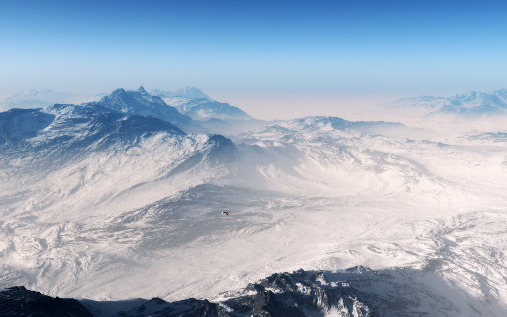 Mountains - Aerial View HD Wallpaper