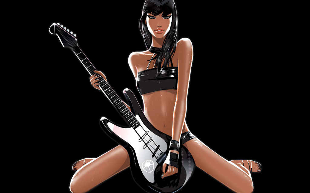 Sexy Guitarist HD Wallpaper