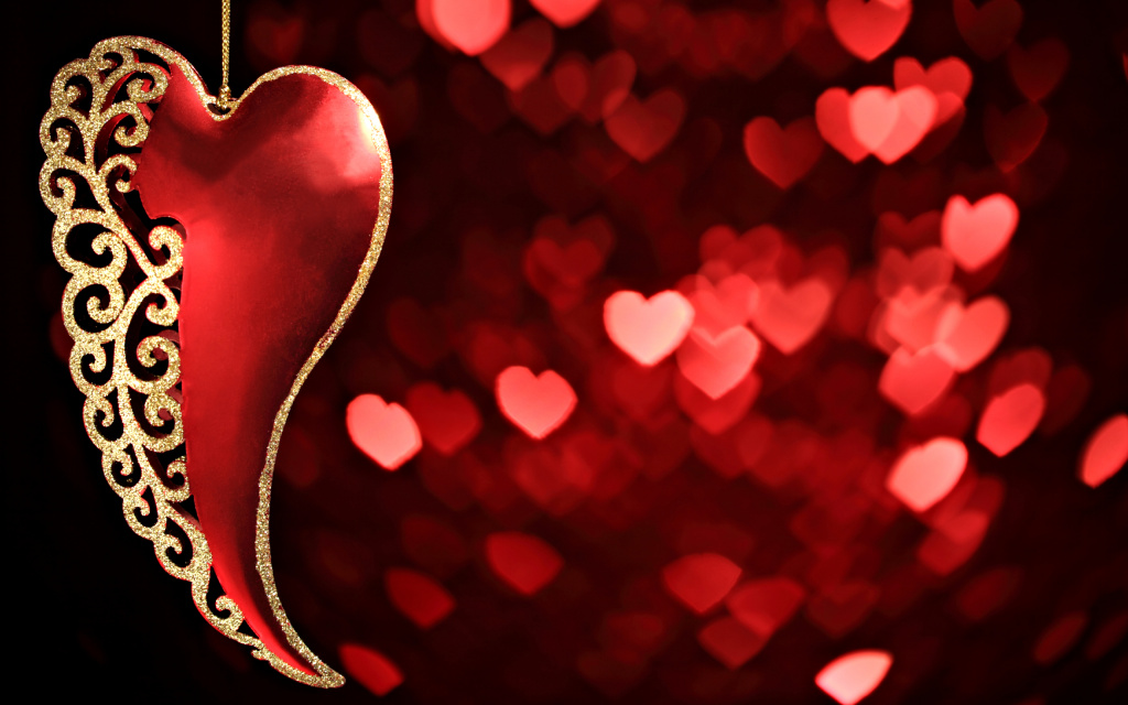 Valentine Hearts All Over HD Wallpaper